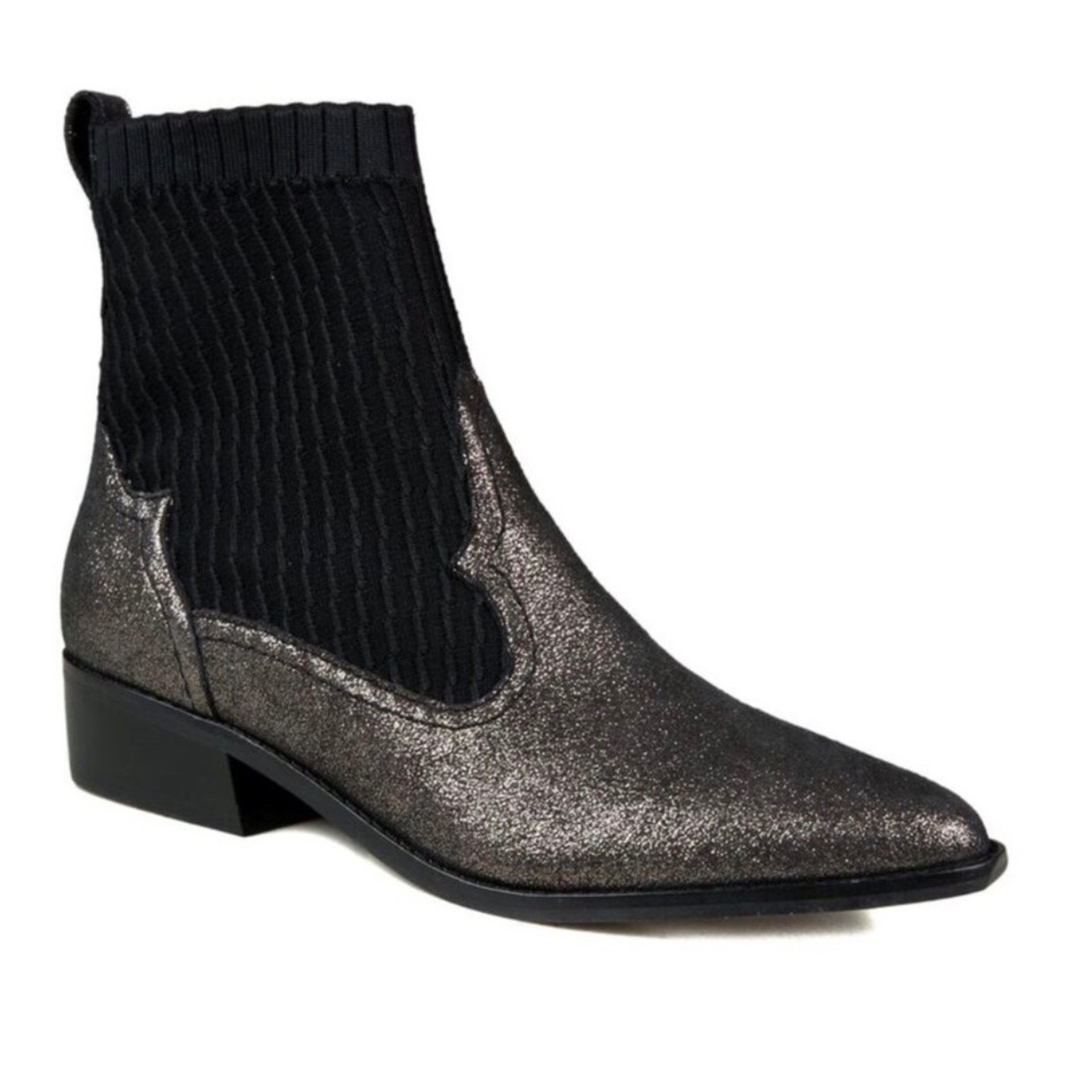 Cecilia New Yorkwomenankle Boots Metallic Glittersockbootpointedtoeblock Heel8.5